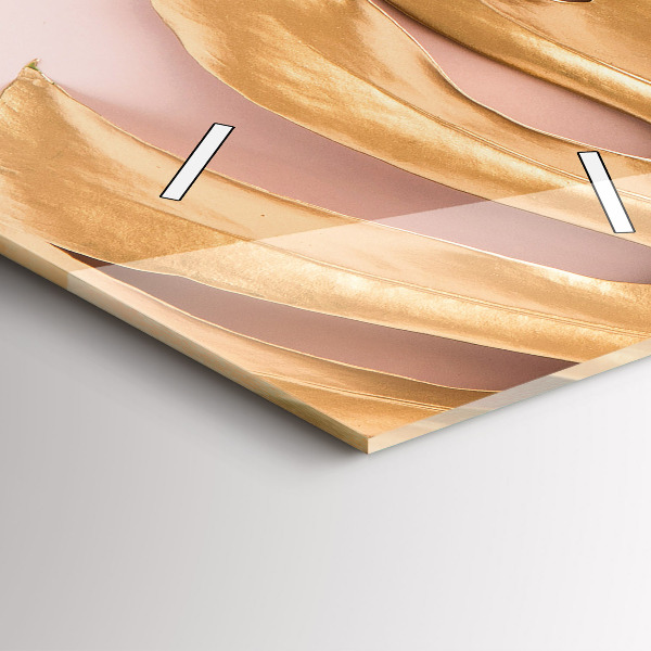 Téglalap alakú üvegóra Arany trópusi levelek