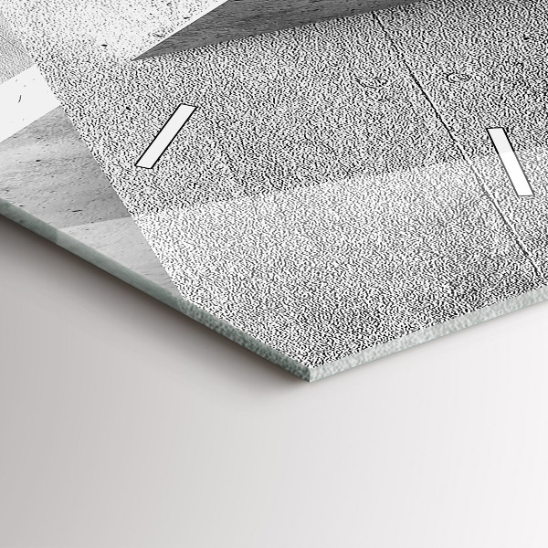 Téglalap alakú üvegóra Absztrakciós háromszögek