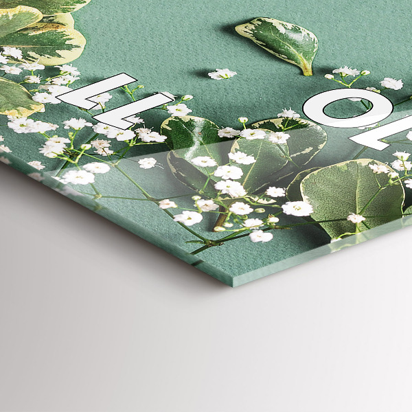 Téglalap alakú üvegóra Finom virágok