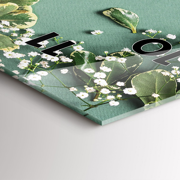 Téglalap alakú üvegóra Finom virágok