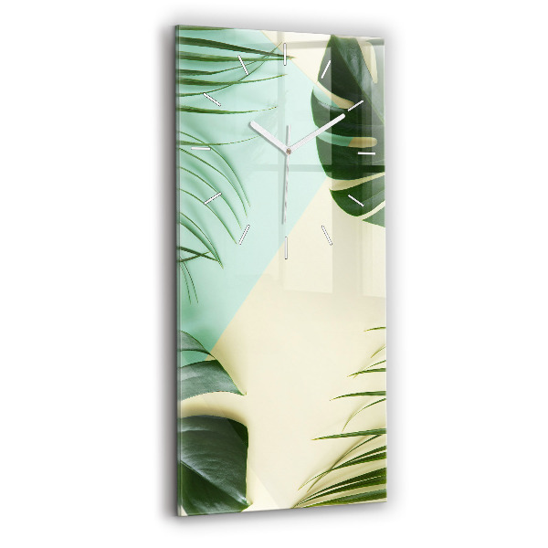 Téglalap alakú üvegóra Monstera levelek