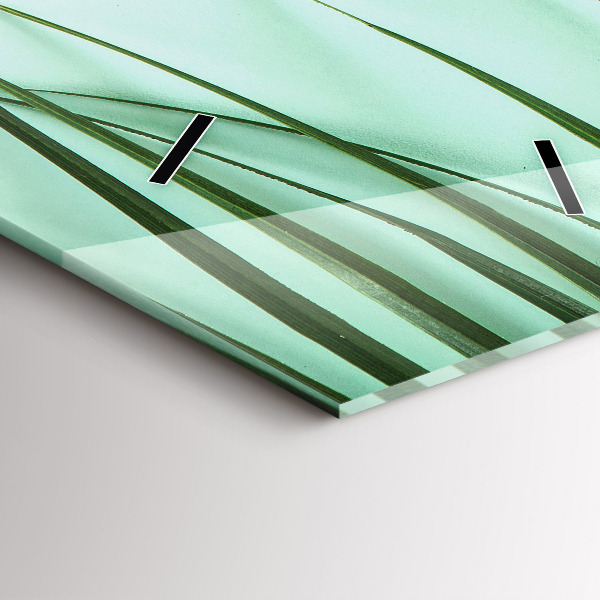 Téglalap alakú üvegóra Monstera levelek