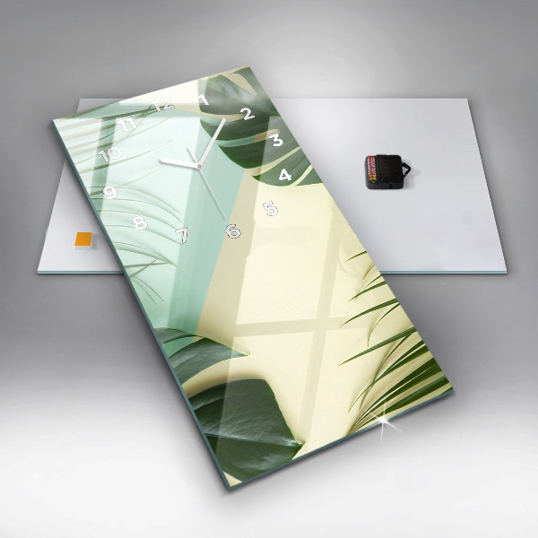 Téglalap alakú üvegóra Monstera levelek