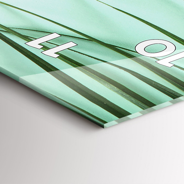 Téglalap alakú üvegóra Monstera levelek