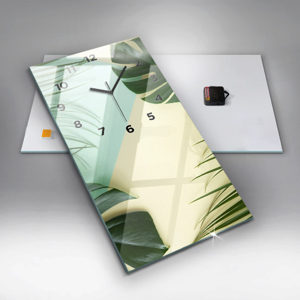 Téglalap alakú üvegóra Monstera levelek