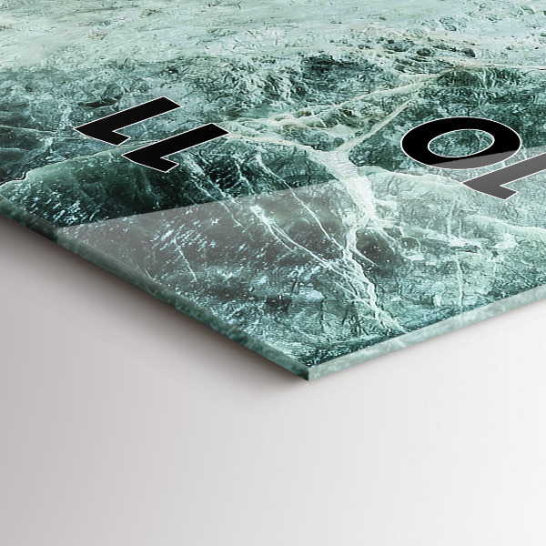 Téglalap alakú üvegóra Márvány kő textúra