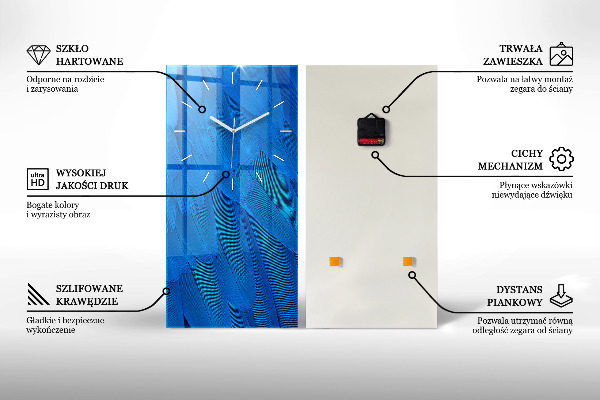 Téglalap alakú üvegóra Hullámok textúrája