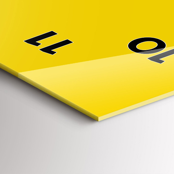 Téglalap alakú üvegóra Világos sárga színű