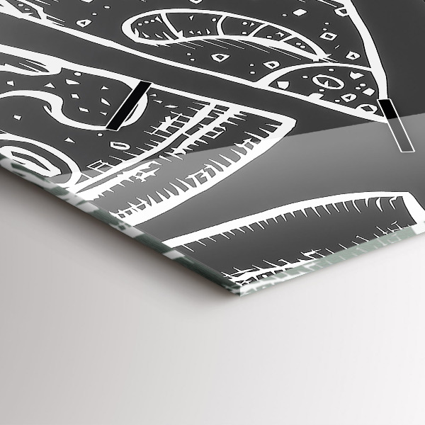 Téglalap alakú üvegóra Festett pizza