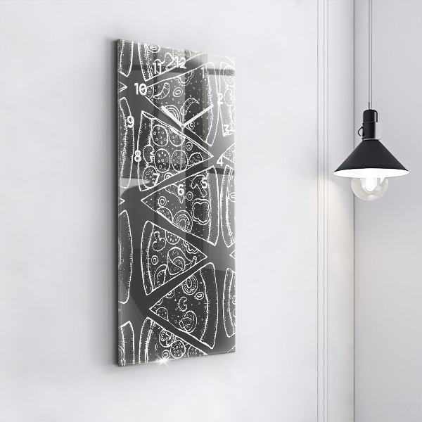 Téglalap alakú üvegóra Festett pizza