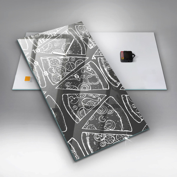 Téglalap alakú üvegóra Festett pizza