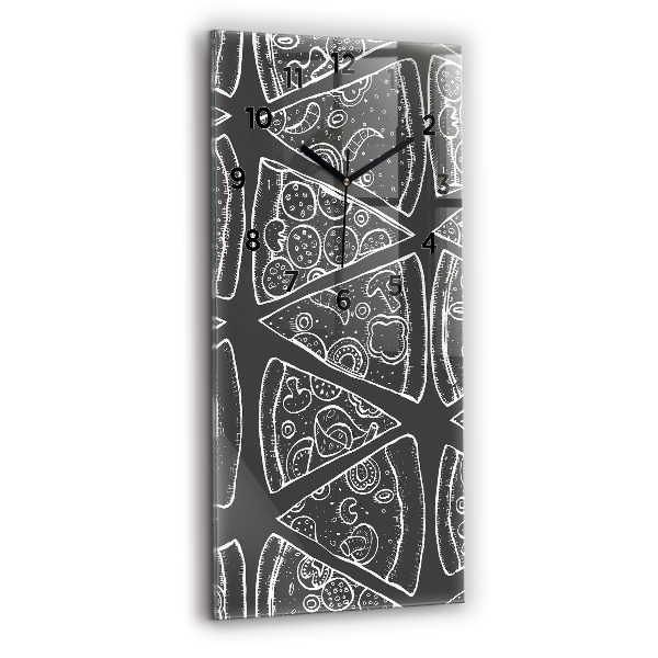 Téglalap alakú üvegóra Festett pizza