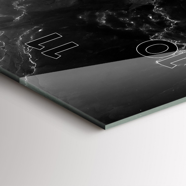 Téglalap alakú üvegóra Fekete márvány