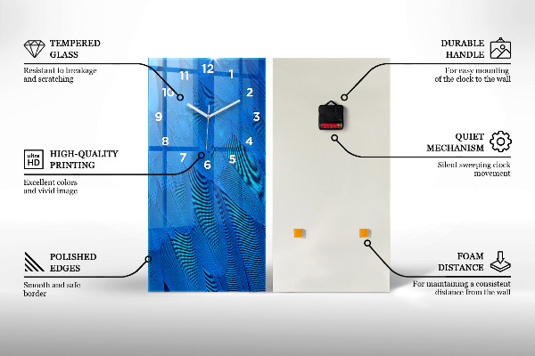Téglalap alakú üvegóra Absztrakt hegyek