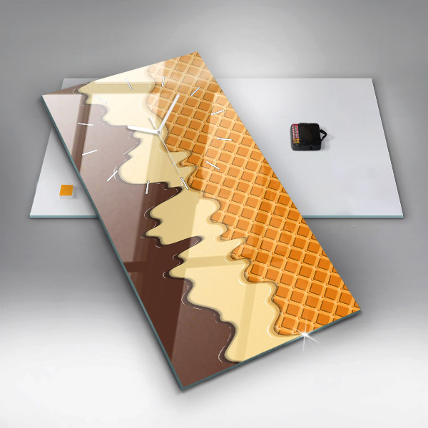 Téglalap alakú üvegóra Gofri és fagylalt