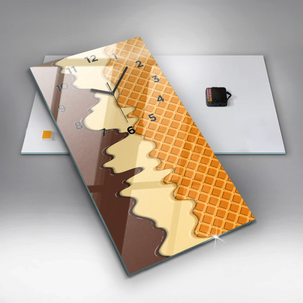 Téglalap alakú üvegóra Gofri és fagylalt