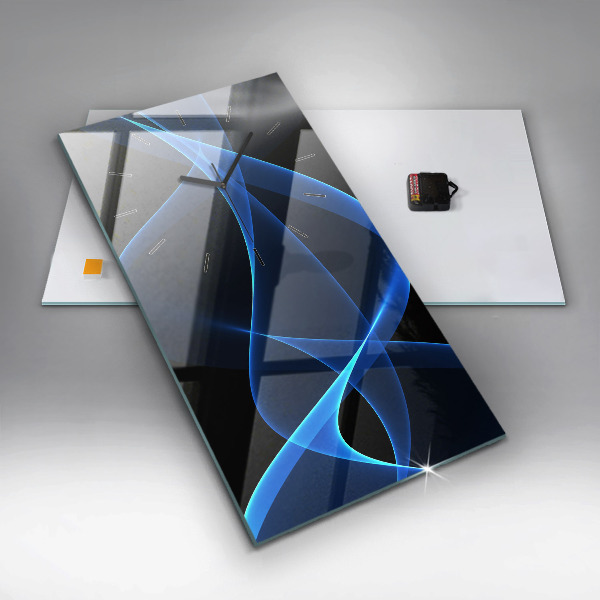 Téglalap alakú üvegóra Kék vonalak