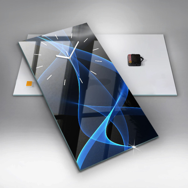 Téglalap alakú üvegóra Kék vonalak