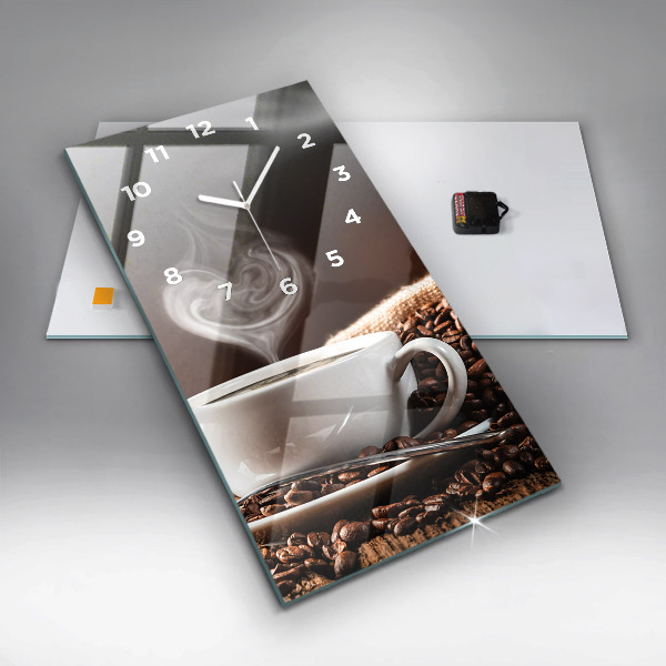 Téglalap alakú üvegóra Egy csésze kávét