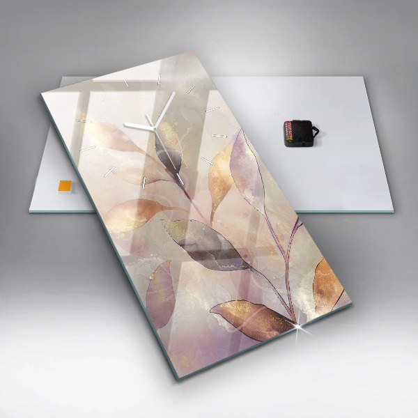 Téglalap alakú üvegóra Absztrakt boho levelek