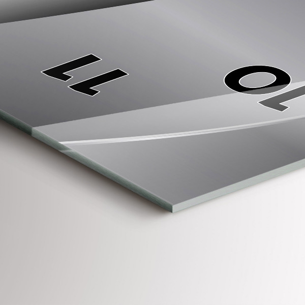 Téglalap alakú üvegóra Ezüst absztrakció