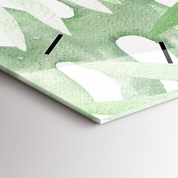 Téglalap alakú üvegóra Zöld levelek