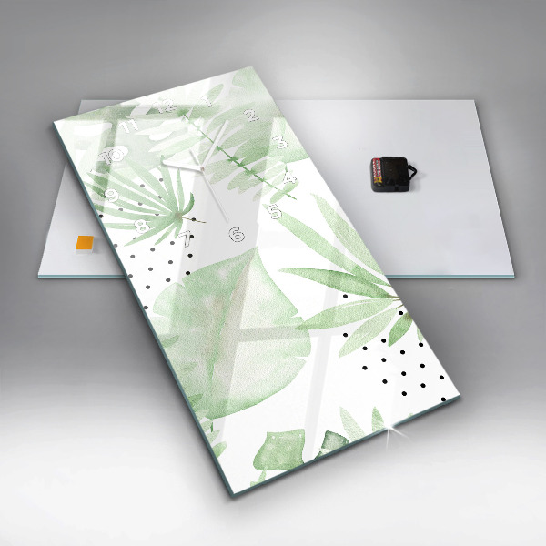 Téglalap alakú üvegóra Zöld levelek