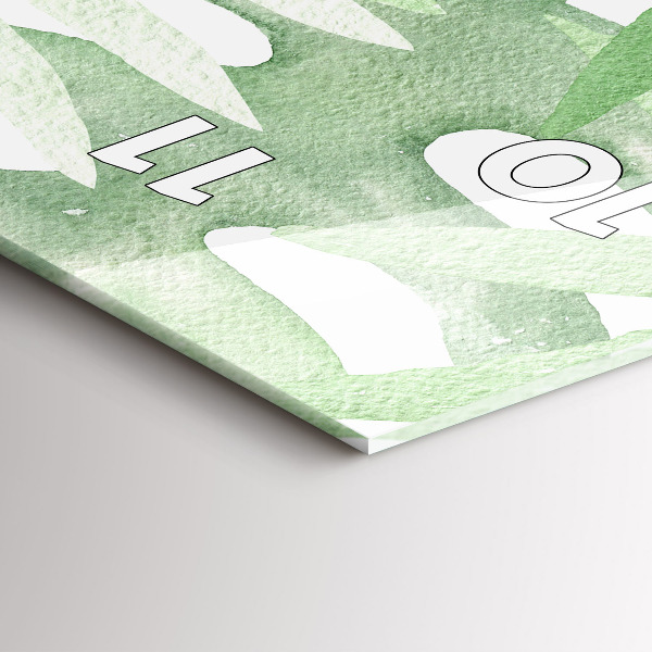 Téglalap alakú üvegóra Zöld levelek