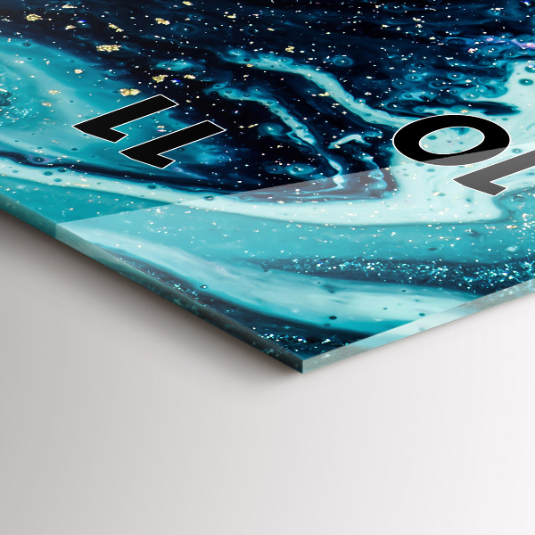 Téglalap alakú üvegóra Absztrakt márvány