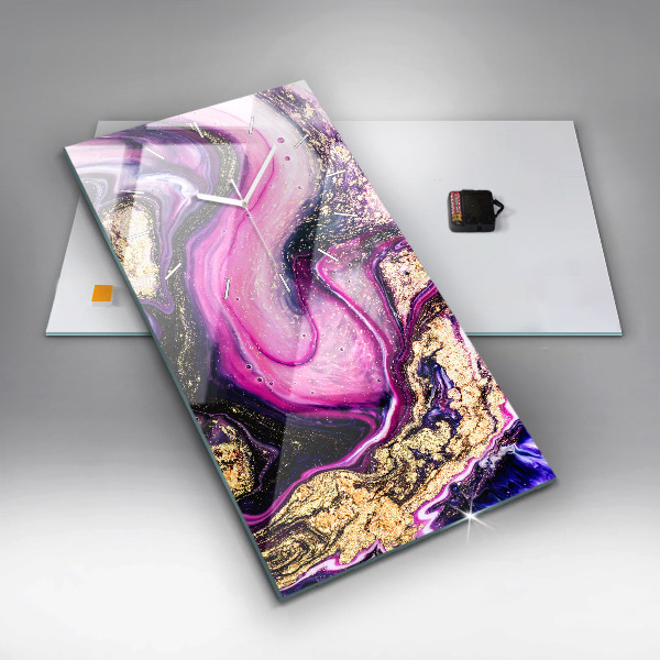 Téglalap alakú üvegóra Absztrakt márvány