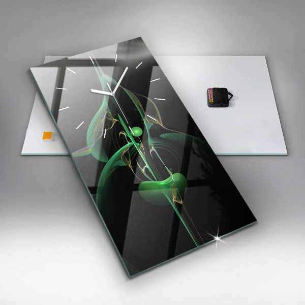 Téglalap alakú üvegóra Zöld absztrakció