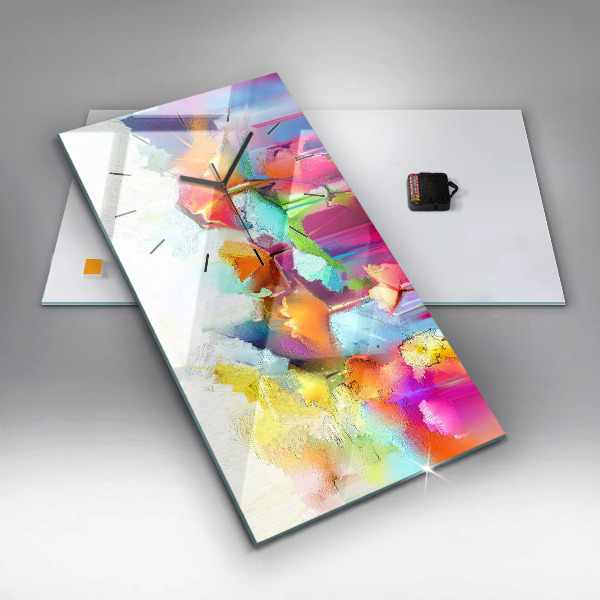 Téglalap alakú üvegóra Absztrakt virágok