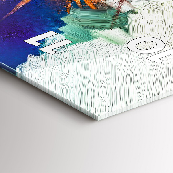 Téglalap alakú üvegóra Absztrakt virágok