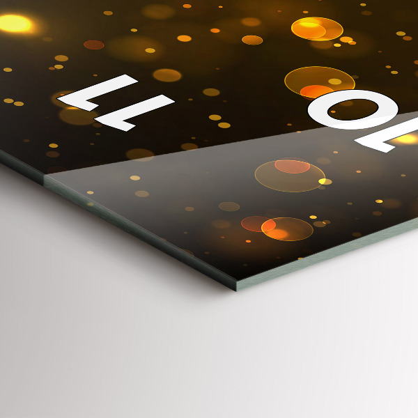 Téglalap alakú üvegóra Arany por