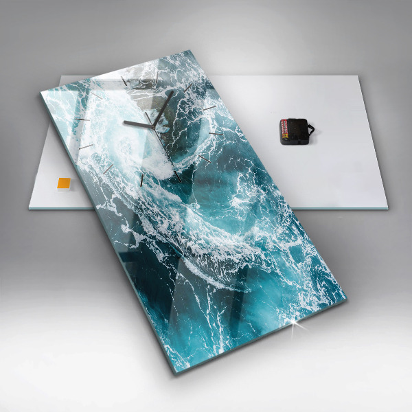 Téglalap alakú üvegóra Kavargó habos hullámok