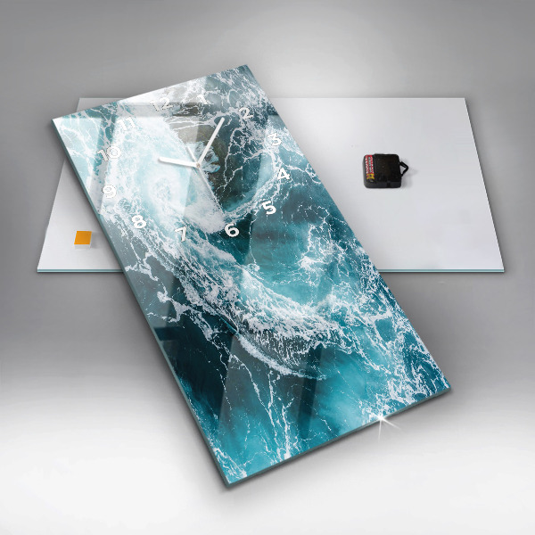 Téglalap alakú üvegóra Kavargó habos hullámok