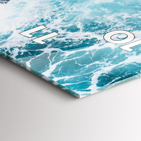 Téglalap alakú üvegóra Kavargó habos hullámok