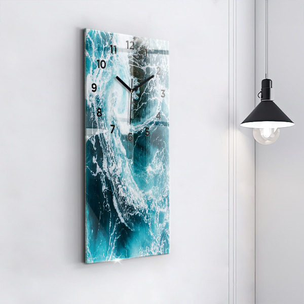 Téglalap alakú üvegóra Kavargó habos hullámok