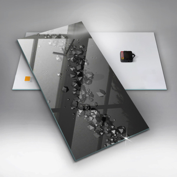 Téglalap alakú üvegóra Fekete absztrakció