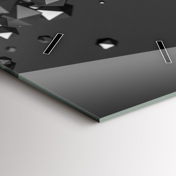 Téglalap alakú üvegóra Fekete absztrakció