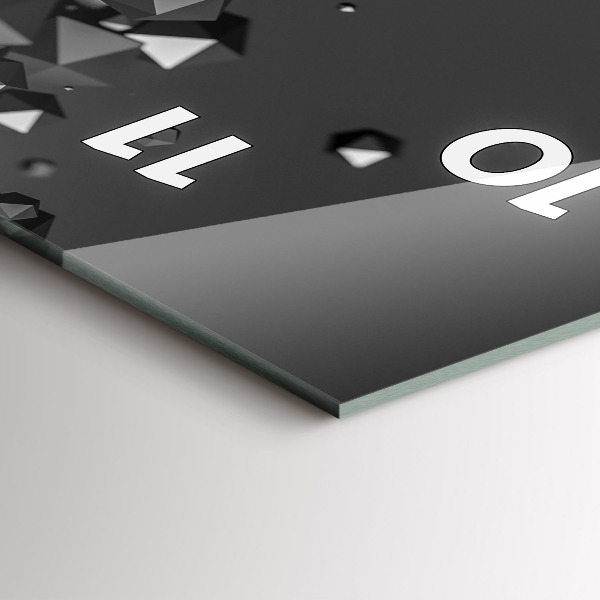 Téglalap alakú üvegóra Fekete absztrakció