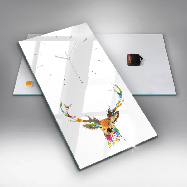 Téglalap alakú üvegóra Színes szarvasfej