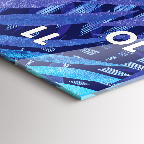 Téglalap alakú üvegóra Kék levelek