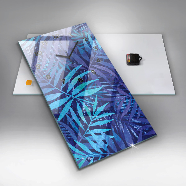 Téglalap alakú üvegóra Kék levelek