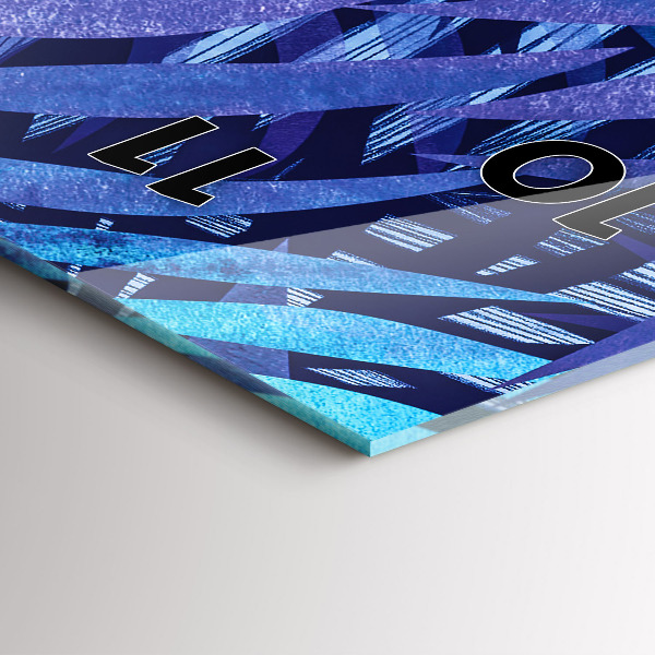 Téglalap alakú üvegóra Kék levelek