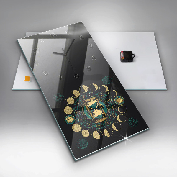 Téglalap alakú üvegóra Holdfázisok és homokóra