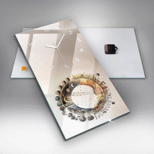 Téglalap alakú üvegóra Csillagászati óra