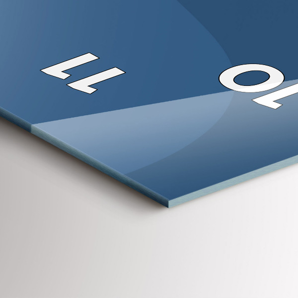 Téglalap alakú üvegóra Kék hullámok