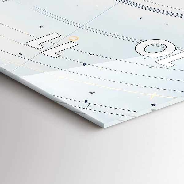 Téglalap alakú üvegóra Kék rajzok