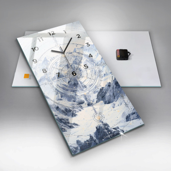 Téglalap alakú üvegóra Kék rajzok